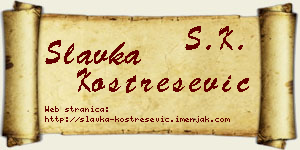 Slavka Kostrešević vizit kartica